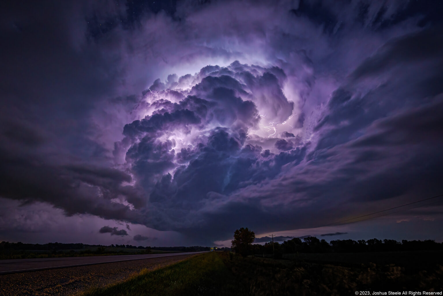 Image of a lightning storm at night