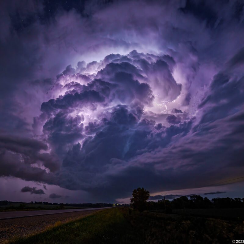 Image of a lightning storm at night