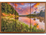 30x45 Custom Triptych Sunset on the Water